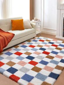 1 块毛绒地毯，防滑地毯，适用于家庭、客厅、卧室