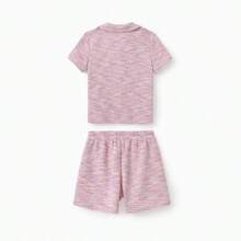 Matching Family Outfits – Knit Textured 2-Piece Crop Top & Midi Skirt Co-Ord Set For Women, Short Sleeve Button-Down Shirt For Men, Kids' Shirt & Shorts Set – Coordinated Summer Casual Wear - trắng - Xem 7