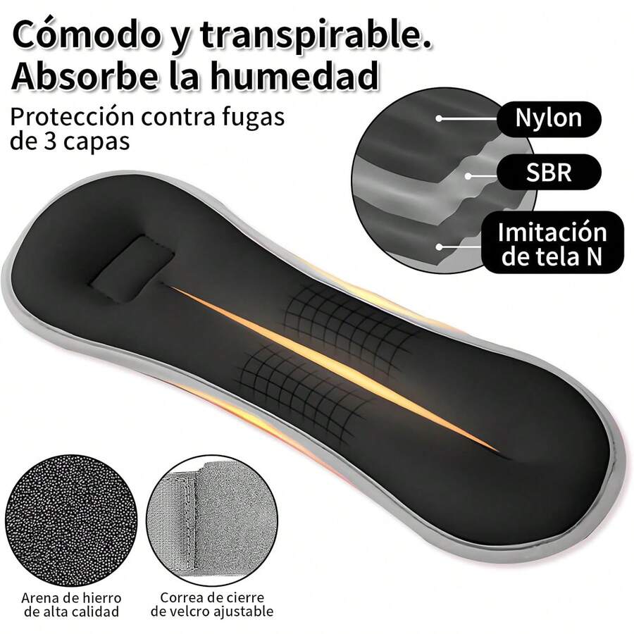 KIROGILY Polainas para Tobillo 1kg, 2 pcs Pesas Para Tobillos, Gimnasio Polainas para Muñecas, Polainas Ajustables de Peso, Correr y Entrenamiento de Fuerza para Mujeres Hombres - Negro - Ver 1