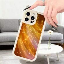 Cubierta de teléfono con diseño estelar dorado y púrpura para iPhone 14 Pro Max funda protectora con patrón de galaxia brillante ideal para uso diario en interiores y exteriores Aplicable a teléfonos Apple y Galaxy. - Negro - Ver 5