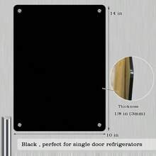 JonXon Acrylic Magnetic Dry Erase Board For Refrigerator,Acrylic Board For Fridge,To Do List For Fridge,Includes 6 Colors Markers(10" X 14" Black Blank) - ColorA - 查看 5