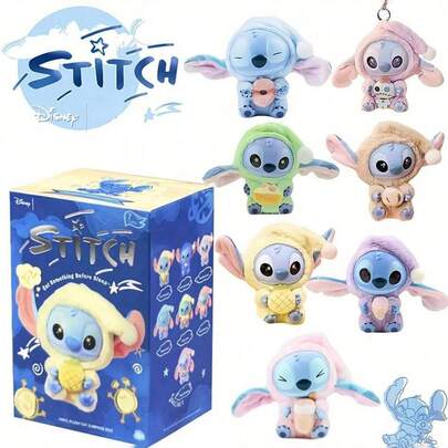 [Officially Licensed Disney]Stitch Doll - "Even When Tired, Eat A Bite" Series | Tropical Palm & Starry Night Accents, Y2K Kawaii Aesthetic Dopamine Plushy | Detachable Backpack Charm/Car Hanging Ornament/Travel Bag Pendant + Ultra Soft Cuddly Stitch Figurine | Multi-Scene Decor: Home Bedroom Bedside/Office Desk/Car Interior (Rearview Mirror)/Nursery Crib Side/Entryway Shelf