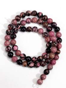 4/6/8/10mm Vintage Natürliche Rhodonit Perlen, Bohemian Schwarz & Pink Spezielle DIY Schmuckherstellung Perlen - Pink - Übersicht 9