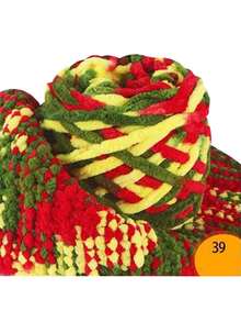 1/3pcs Chunky Chenille Yarn For Knitting, 1 Ply Jumbo Ice Yarn Bulk 100g Skeins, Soft DIY Crochet Thread For Blankets, Slippers, Hats, Scarves Handmade Craft Supplies Christmas Gift - Multicolor - View 29