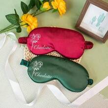 Personalized Birthday Flower & Name Eye Mask - Bridesmaid Gift, Bride Wedding Gift, Custom Satin Sleep Mask, Bachelorette Party Gift - Multicolor - View 6