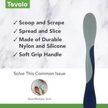 Tovolo - Herramienta de cuchara y esparcida – Utensilio de cocina de silicona de doble extremo y nailon para esparcir, raspar, recoger, rebanar, sin , resistente calor, apto para lavaplatos(Pequeño Índigo profundo) - Multicolor - Ver 4