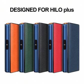 1pc Suitable For Glo HILO Plus Vape Accessories Shell, Lychee Texture PU Leather + PC Material, 360° Perfect Fit Protection, Anti-Slip Anti-Drop, Ideal Accessory For Smokers, Showcase Your Personalized, Suitable As Gift For Valentine's Day, Christmas, Father's Day And Other Holidays For Men And Women