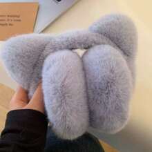 可爱毛绒猫耳耳罩，保暖防风耳套，可折叠，适合骑行、学生，冬季白色耳罩 - 彩色 - 查看 7