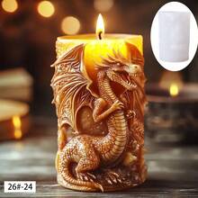 1个火烈鸟、龙、骷髅、鸟图案工艺蜡烛制作硅胶模具 - 白色 - 查看 11