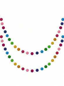 Felt Ball Garland Colourful Pom Pom Garland Handmade Felt Ball Garland For Wall Christmas Tree Decoration (Rainbow) - Multicolor - View 5