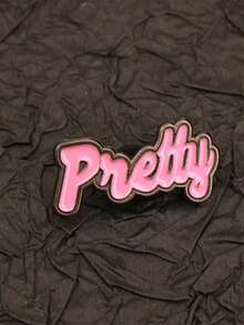 1PC Classic Quote Design Metal Brooch Pin,Chic Slogan Print Polished Detail Versatile Lapel Badge For Suit Jacket Bag Hat Christmas Halloween Birthday Graduation Gift Teens Youth Unisex - 彩色 - 查看 3