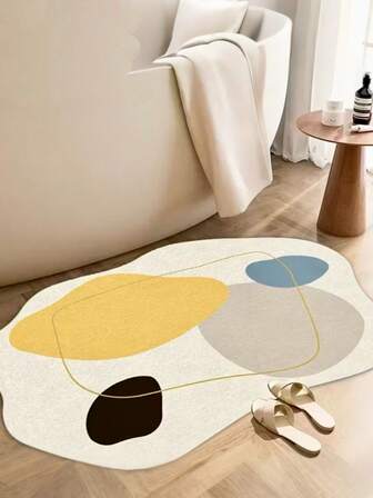 1件装仿羊毛不对称地毯，现代客厅沙发茶几地毯，简约奶油色卧室床边地毯，装饰地毯，卧室装饰，小地毯，地毯，家居装饰，客厅地毯，客厅小地毯，卧室地毯，客厅家居装饰，户外地毯，可水洗地毯