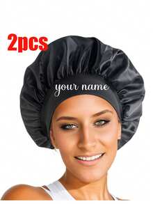 2PCS/4PCSustom Text Wide Edge High Elasticity Headband, Shower Hat, Hair Care Hat, Sleep Hat, Give To Your Favorite Her