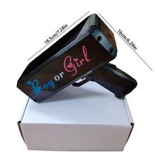 Gender Reveal Money Gun Game Set, Novelty Money Gun Shooter With Pink And Blue Paper Prop, Handheld Spray Gun For Gender Reveal Party Wedding Birthday Celebration Activity Accessory, Party Atmosphere Creation Supplies - Black - View 4