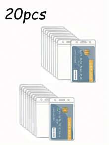 1pc/3pcs/5pcs/10pcs 防水透明超厚水平和垂直塑料透明 S PVC 可密封防水名片保护器公交银行卡保护器卡徽章夹轻便便携式卡白领工作者节日周年纪念生日礼物配件礼品卡套卡夹钱包名片夹信用卡夹教师挂绳带身份证夹卡夹女士女士男士卡片钱包 - 無色 - 查看 23