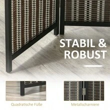 HOMCOM 4-Piece Partition 180 X 180 Cm Bamboo Room Divider, Foldable Privacy Screen, Room Divider Brackets For Living Room, Brown - 1 - View 4