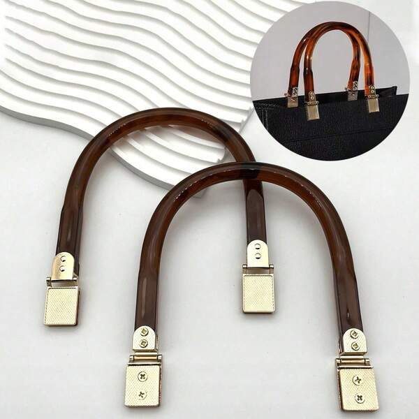 2 DIY Handcraft Resin Handles - U-Shaped Handbag Grips, 1 Pair, Suitable For Handbag Making And Replacement, Handbag Grip, DIY Wallet Making