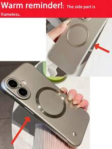 超薄金属漆磁吸手机壳,兼容 17 Pro Max、17 Pro、16、15、14、13、12 Pro Max、17 Air、16 Plus、17,无边框散热 PC 防震保护套 - 黑色 - 查看 7