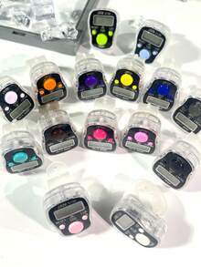 1个便捷电子计数器，带LED灯，透明边缘设计，带闪光灯，百位提醒，教育计数设备，圆形计数器，圣诞节、万圣节、感恩节、游戏礼物 - 彩色 - 查看 11