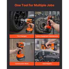 Cordless Impact Wrench, 280 Ft-Lbs / 380 N.M High Torque, 3/8 Inch, 20V Electric Impact Wrench With Brushless Motor, 4Ah Battery, Charger, 5 Sockets And Belt Clip, For Car Tire Truck DIY - 3/8 Inch 1*4Ah - View 6
