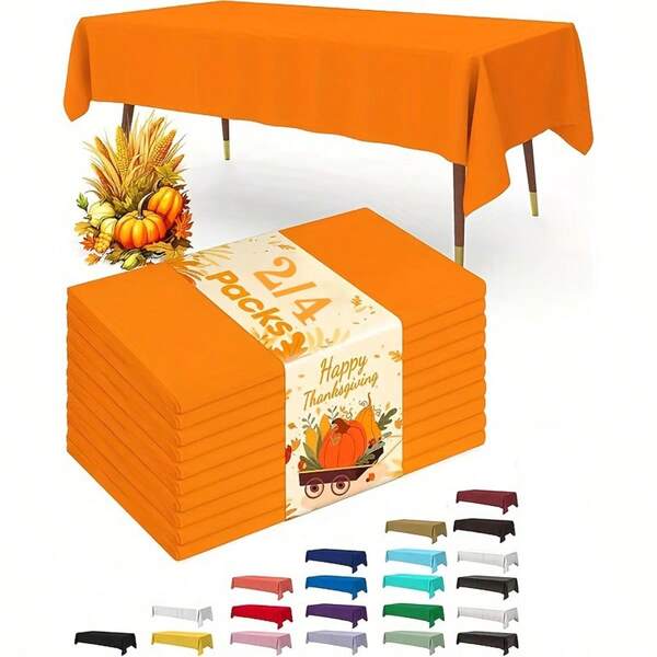 2/4 Pcs Disposable Tablecloths - Simple Solid Color Disposable Tablecloths For Parties, Birthday Party Decorations, Picnics, Camping, Waterproof And Oil-Proof Disposable Tablecloths