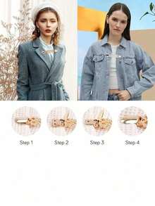 2pcs Vintage Metal Cardigan Clip, Dress Clip, Shawl Clip, Waist Cincher - For Sweaters, Dresses, Coats, Shirts - Multicolor 2 - 查看 4