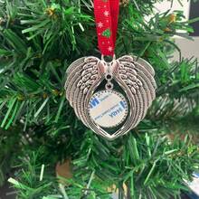 1pc Angel Wings Christmas Ornament, Bell Charm Commemorative Ornament For Losing A Lover, Stainless Steel Angel Wings Christmas Tree Decoration Gift Box Home Decoration Pendant (Mom) Heart Wing Design Hanging Craft, 1pc Modern Zinc Alloy Home Decoration Christmas Decorations Room Decor - Multicolor - View 3