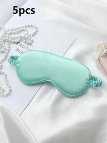 1pc/3pcs/5pcs/10pcs Black, Champagne, Gray, Pink, Green, Blue, Dark Green Double-Sided Silk-Like Breathable Sleep Eye Mask, Relieve Eye Fatigue, Suitable For Girls Nap, Blackout Eye Mask, Non-Tight - Multicolor - View 57