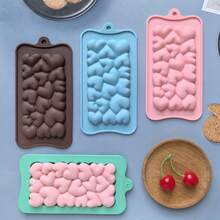 1pc Heart-Shaped Silicone Chocolate Mold - 3D Love Block For DIY Candy & Cake Decorating, Perfect For Valentine's Day & Thanksgiving Gifts - Multicolor - View 3
