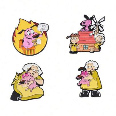 华纳兄弟 1/4 件装个性化卡通胸针创意时尚 Muriel Bagge 珐琅别针背包服装珠宝金属徽章配饰送朋友的礼物