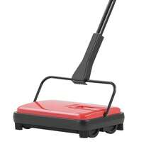 Carpet Sweeper, 6.7 In Sweeping Paths, Floor Sweeper Manual Non Electric, 300 Ml Dustbin Capacity With Comb For Home Office Rugs - Redandblack - View 1