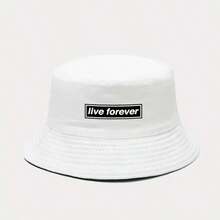 Versatile! Black & White Blend Bucket Hat, Abstract N Letter Print, Practical Casual Golf Cap For Sun Protection - Multicolor - View 11