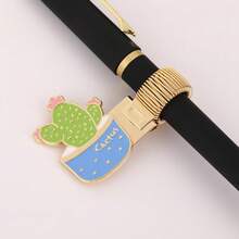 1 chậu cây xương rồng hoạt hình & kẹp bút kim loại chủ đề đám mây, kẹp kim loại lò xo tối giản nhiều màu sắc thích hợp cho sổ kế hoạch, sổ tay, trường học, đồ dùng văn phòng - Một cỡ - Xem 7