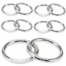 10 piezas de 33mm Anillos en O de resorte de gatillo Ganchos de metal redondos Mosquetones Adecuados para manualidades DIY, llaveros, billeteras y bolsos - Multicolor - Ver 10