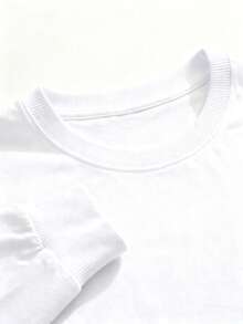 Men Letter Graphic Sweatshirt-Fall/Winter Casual Vintage Style Unisex Relaxed Fit Cotton Blend Long-Sleeve Crewneck Sweatshirt - 白色 - 查看 5