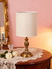 1pc Natural Linen Lamp Shade, Cylindrical Table Lamp Shade, Classic Modern Large Cylindrical Lamp Shade, Beige Floor Lamp Shade, Handmade Natural Linen, Best Birthday Gift - White - View 6