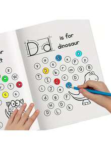 A-Z 大写和小写字母涂色练习册，儿童早教英语字母表教育书 - 彩色 - 查看 2
