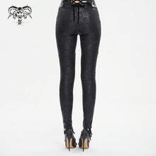 1 chiếc quần skinny phối ren kiểu Gothic, gợi cảm, phong cách tối màu, thích hợp mặc hàng ngày cho mùa Thu/Đông. - màu đen - Xem 4