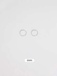 Silver No Clasp Hoop Earrings | Cartilage Small Hoop Earrings Set For Women Men Girls | Hypoallergenic 925 Sterling Silver Tragus Earrings Nose Lip Rings | Huggie Earrings Jewelry For Party Birthday Gift With Beautiful Gift Box | 4 Size Options(Diameter-6mm/8mm/10mm/12mm) | Not Suitable For Pierced Ears That Have Not Yet Healed