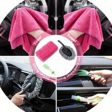 19 Piece Car Care Tools, High-Power Handheld Vacuum Cleaner, Cleaning And Car Wash Kit, Interior Cleaning Set. Available In Purple, Blue, And Purple. - Purple - View 8
