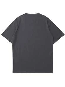 Men's T-Shirt, Classic Graphic T-Shirt, Soft And Comfortable T-Shirts For Men, Script Logo, 180g, 100% Cotton - Dark Grey - View 3