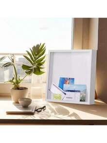 方形音乐会旅行照片盒，透明明信片和门票展示盒，家庭纪念品相框盒，时光碎片，音乐会门票，旅行存根，机票，货币收藏盒，音乐会纪念品门票夹，照片收纳盒，世界地图标记保存盒 - 彩色 - 查看 7