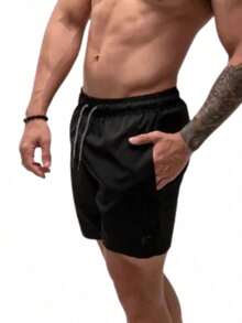 Flamengo Tactel Shorts, Men's Bermuda Shorts, Beachwear, Gym, Running, Sportswear, Men's Soccer, Flamengo Team - 黑色 - 查看 4