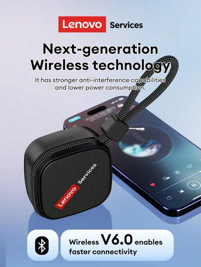 Lenovo 联想HD100迷你无线音箱，高品质音效，强劲低音，蓝牙6.0，环绕立体声，超长续航，支持TWS配对，便携易用，适合户外运动，兼容智能手机、笔记本电脑，是馈赠佳品。