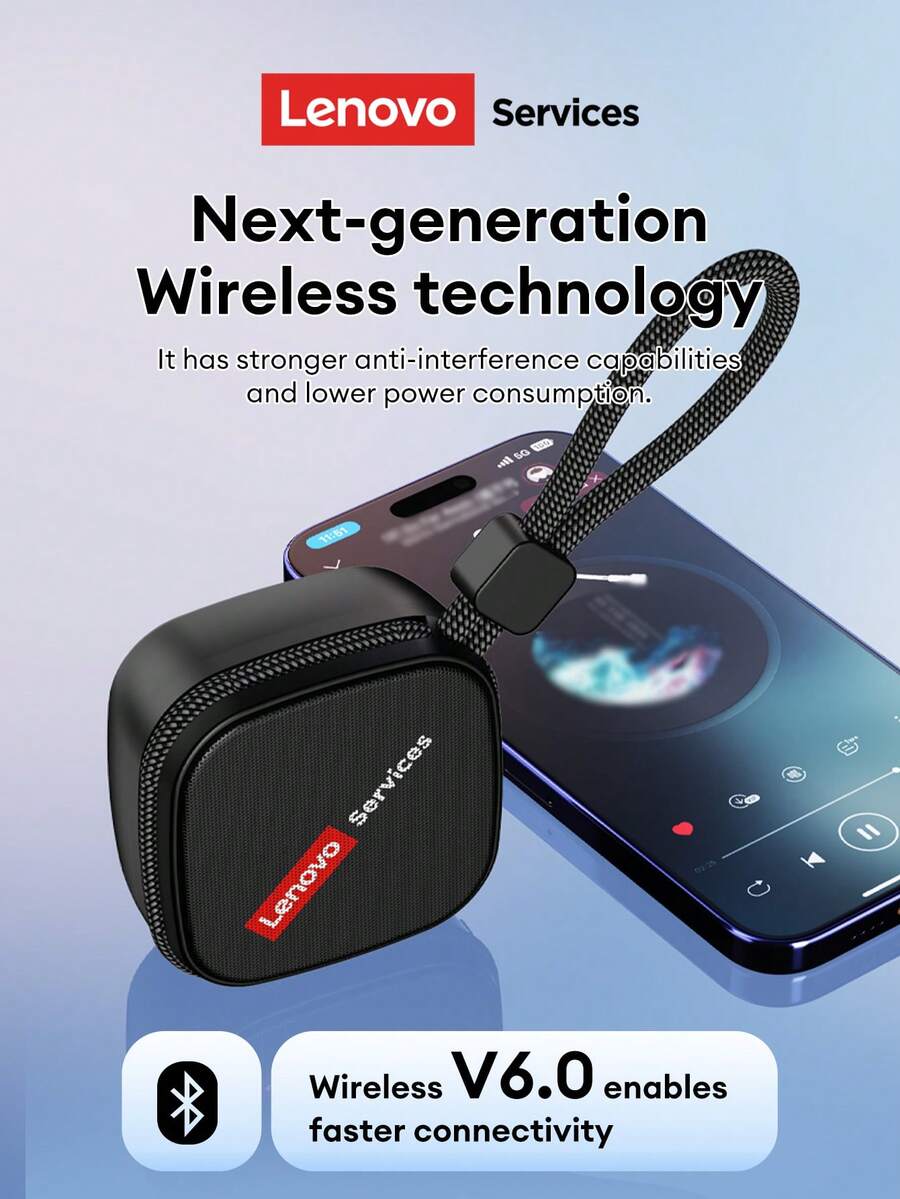 Lenovo 联想HD100迷你无线音箱，高品质音效，强劲低音，蓝牙6.0，环绕立体声，超长续航，支持TWS配对，便携易用，适合户外运动，兼容智能手机、笔记本电脑，是馈赠佳品。 - 深灰色 - 查看 1