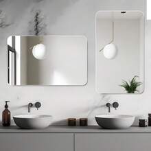 Bathroom Mirror 50*80cm 6035 - 銀色+玻璃+現代 - 查看 4