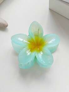 4pcs/1pc 7.6cm/2.99in White, Yellow, Blue, Pink, Jelly Color Flower Shaped Large Lightweight Plastic Hair Clips, Fashion Versatile High-End Elegant Simple Solid Color Hair Claws, Suitable For Daily Outing, Casual, Party, Commute, Vacation, Ponytail, Bun, Face Washing, Makeup, Outfit Matching Elegant Claw Clips Winter Hair Accessories - Multicolor - View 4