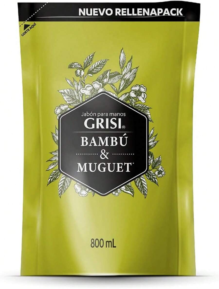 Estilo GRISI |   JabóN LíQuido Para Manos Bambú & Muguet Rellenapack, 800 Ml |   Rinde Para Rellenar MáS De 3 Botellas De 250 Ml.VersióN Mejorada - 1 - Ver 1