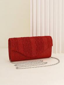 Sac de soirée élégant et simple avec paillettes, sacs à main pour femmes et dames, sac à main de fête étincelant, sac de mariage. Sac à main pour fête, femme, parfait pour fête, mariage, bal de promo, dîner/banquet, meilleur cadeau pour femme. Portefeuille de dîner avec paillettes pour carnaval - Rouge - Voir 2
