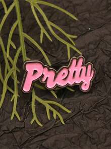 1PC Classic Quote Design Metal Brooch Pin,Chic Slogan Print Polished Detail Versatile Lapel Badge For Suit Jacket Bag Hat Christmas Halloween Birthday Graduation Gift Teens Youth Unisex - 彩色 - 查看 2